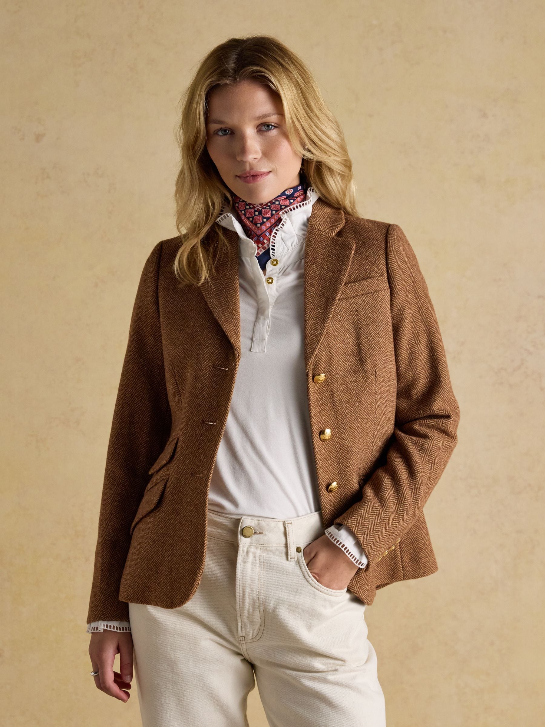 Buy Joules Canterley Brown Herringbone Tweed Blazer from Next USA