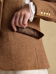 Joules Canterly Brown Herringbone Tweed Hacking Jacket - Image 9 of 16