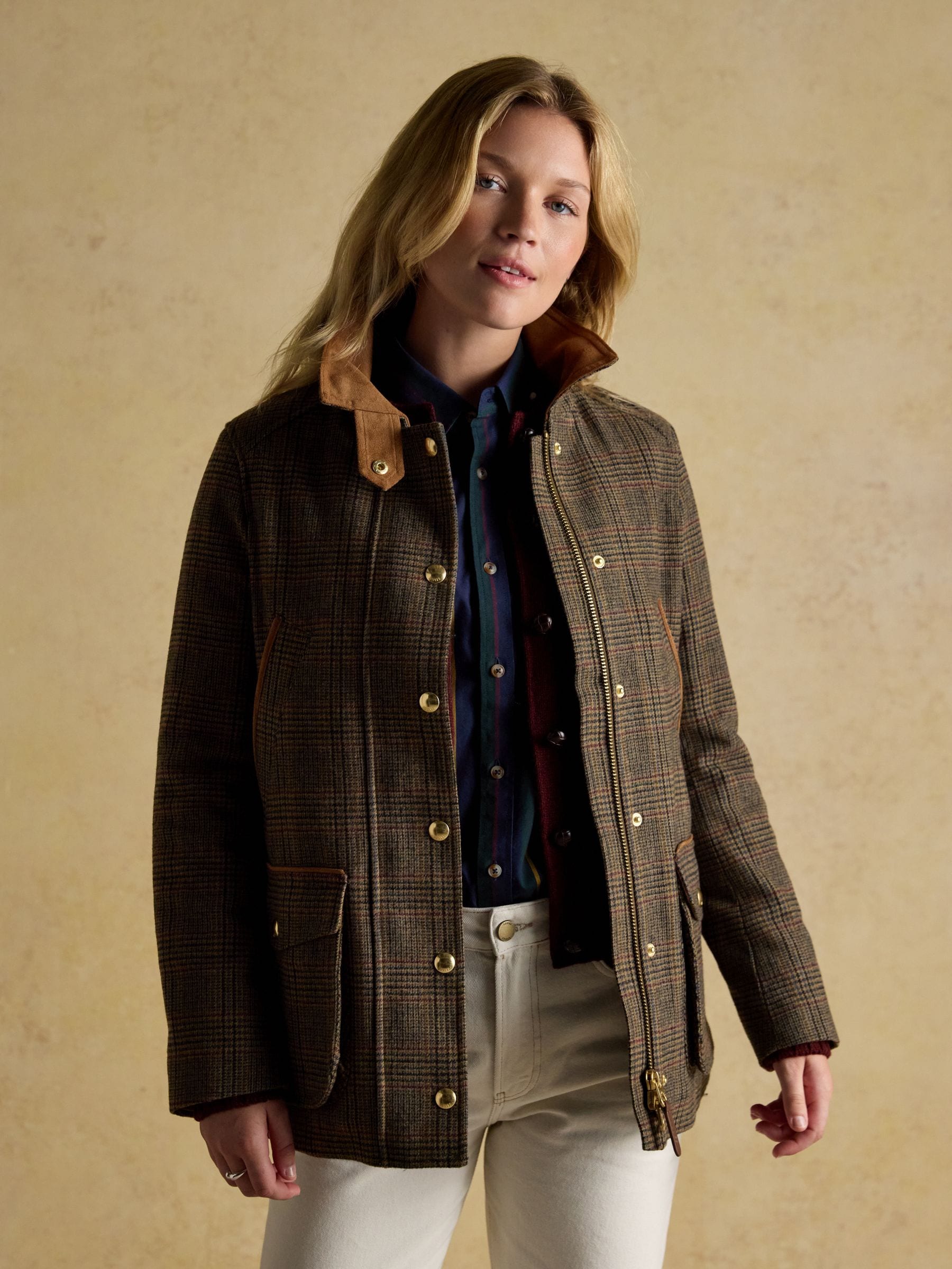 Buy Joules Contemporary Brown Check Tweed Fieldcoat from Next USA