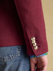 Joules Albury Burgundy Red Cotton Rich Blazer - Image 7 of 9