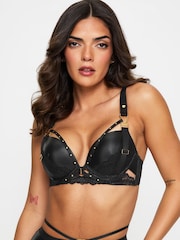 Ann Summers Eliminating Matte PU and Lace Padded Plunge Bra - Imagen 3 de 5