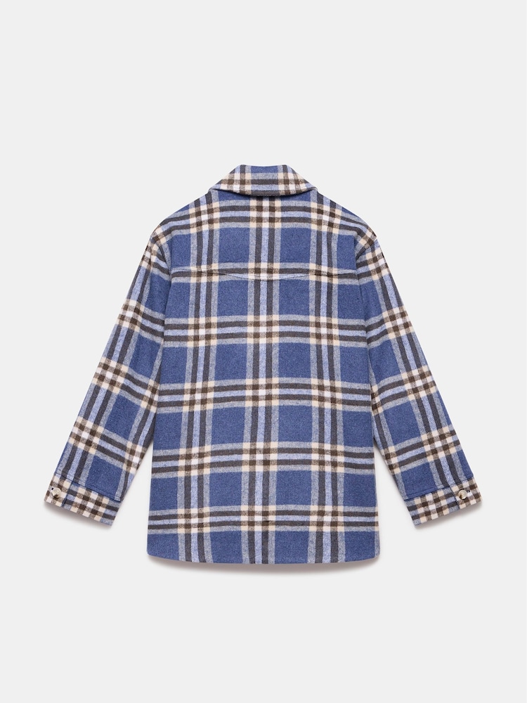 Mint Velvet Blue Checked Shacket - Image 4 of 4 Mint Velvet Blue Checked Shacket - Image 4 of 4