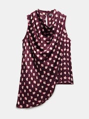 Mint Velvet Natural Graphic Print Cowl Neck Top - Image 3 of 4