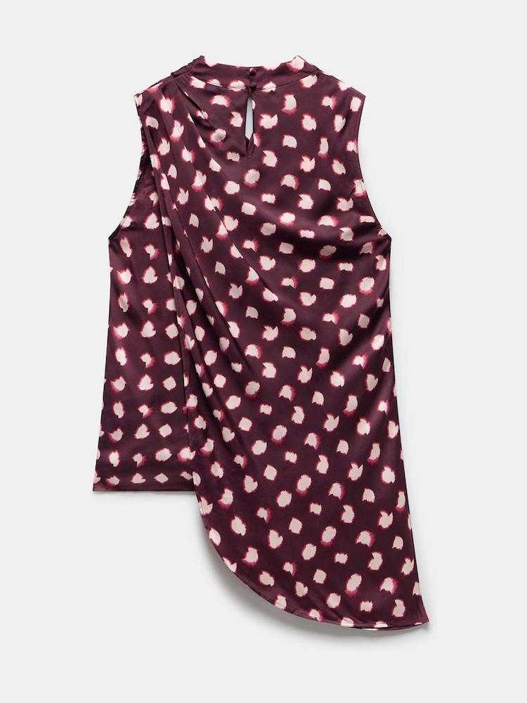 Mint Velvet Natural Graphic Print Cowl Neck Top - Image 4 of 4