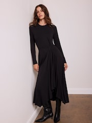 Mint Velvet Grey Twist Detail Jersey Midi Dress - Image 2 of 4