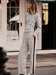 Mint Velvet Black Jacquard Zip Top - Image 2 of 4