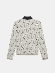 Mint Velvet Black Jacquard Zip Top - Image 4 of 4