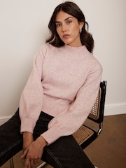 Mint Velvet Pink High Neck Jumper - Image 1 of 4