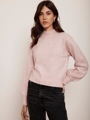 Mint Velvet Pink High Neck Jumper - Image 2 of 4