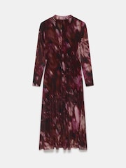 Mint Velvet Red Abstract Print Mesh Midi Dress - Image 4 of 4