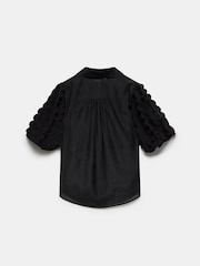 Mint Velvet Black Applique Organza Shirt - Image 4 of 4