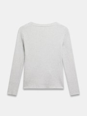 Mint Velvet Grey Cotton Blend Asymmetric Jumper - Image 4 of 4