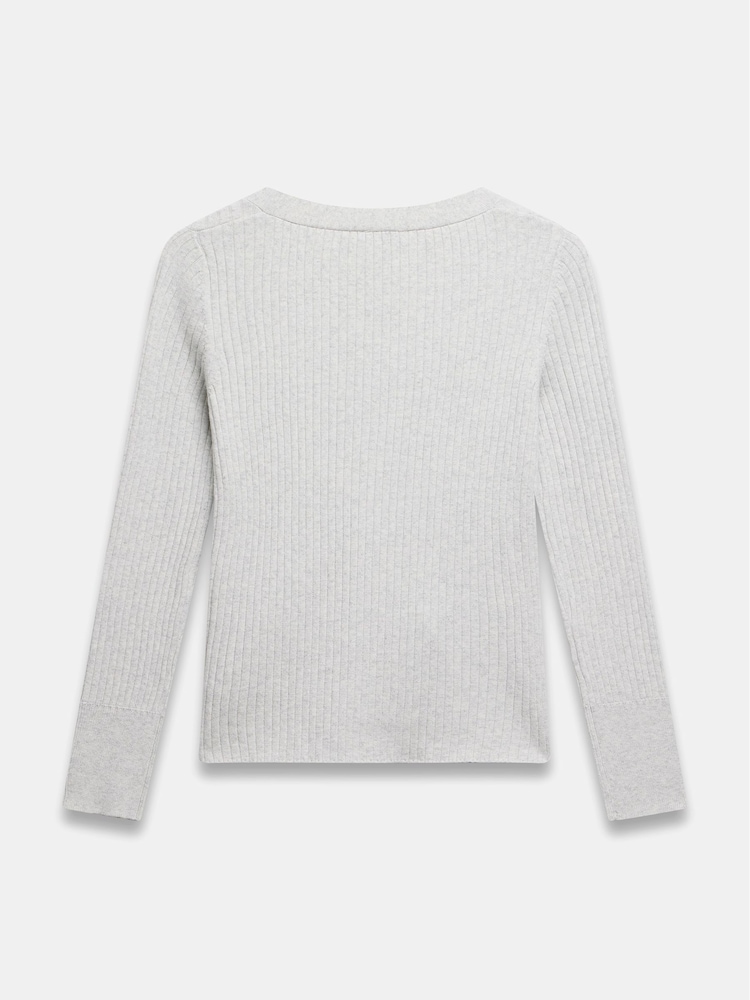 Mint Velvet Grey Cotton Blend Asymmetric Jumper - Image 4 of 4 Mint Velvet Grey Cotton Blend Asymmetric Jumper - Image 4 of 4