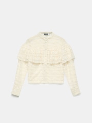 Mint Velvet Cream Lace Ruffle Top - Image 3 of 4