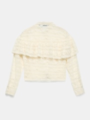 Mint Velvet Cream Lace Ruffle Top - Image 4 of 4
