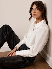 Mint Velvet White 100% Cotton Cuff Detail Shirt - Image 2 of 6