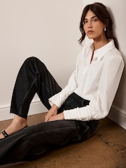 Mint Velvet White 100% Cotton Cuff Detail Shirt - Image 4 of 6