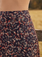 Roman Blue Speckle Print Panel A-Line Skirt - Image 4 of 4