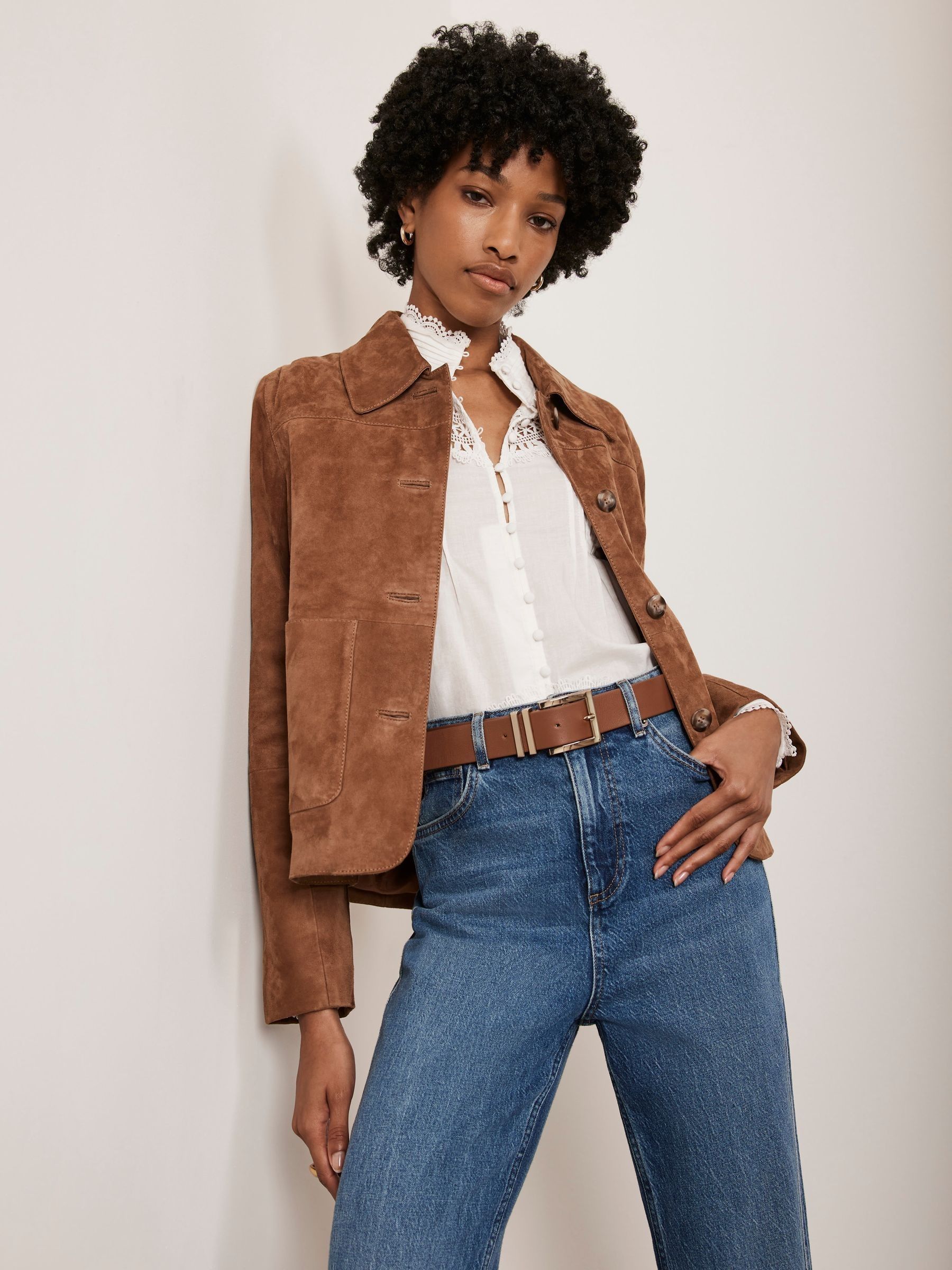 Buy Mint Velvet Brown Suede Jacket from Next Netherlands