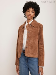 Mint Velvet Brown Suede Jacket - Image 9 of 9