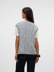 VERO MODA Grey Pullover Crew Neck Knitted Vest - Image 2 of 6