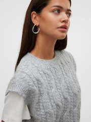 VERO MODA Grey Pullover Crew Neck Knitted Vest - Image 3 of 6