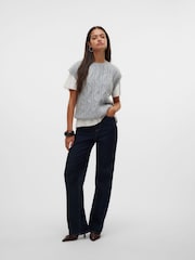 VERO MODA Grey Pullover Crew Neck Knitted Vest - Image 5 of 6