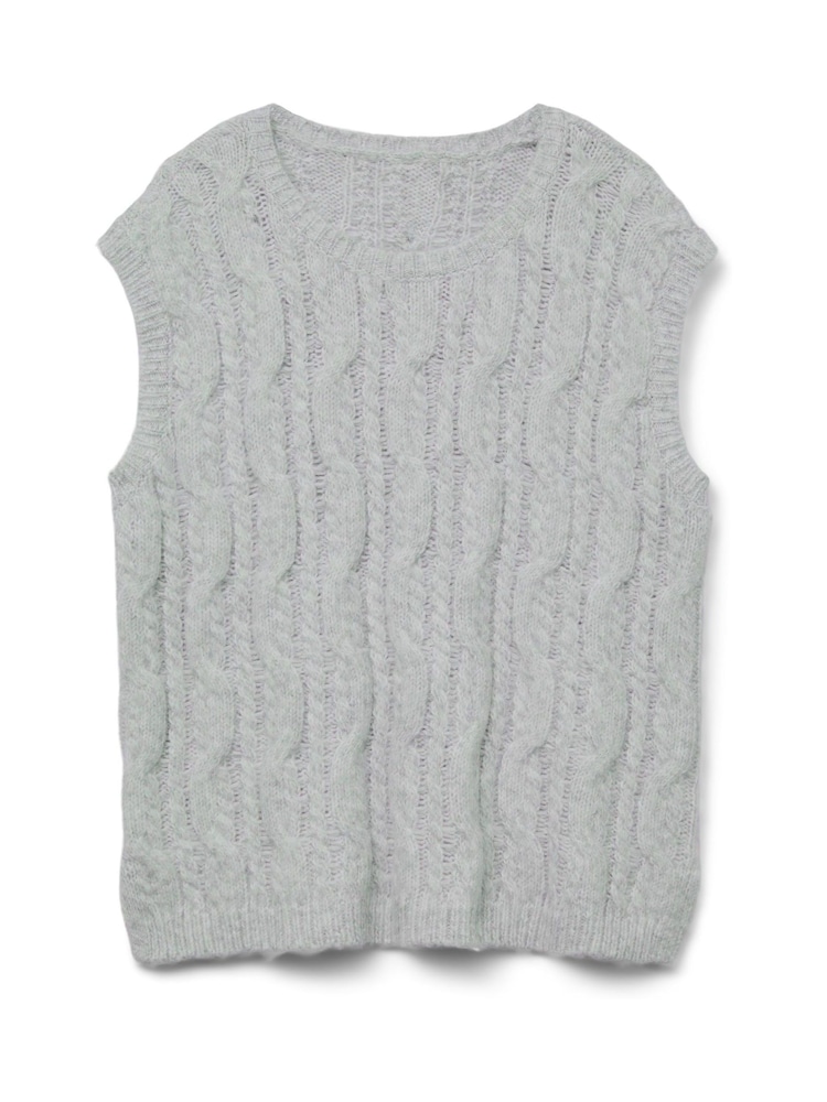 VERO MODA Grey Pullover Crew Neck Knitted Vest - Image 6 of 6