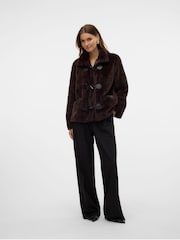 VERO MODA Faux Fur High Neck Toggle Jacket - Image 5 of 6