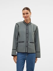 VERO MODA Green Patchwork Printed Quilted Jacket - Image 1 of 6