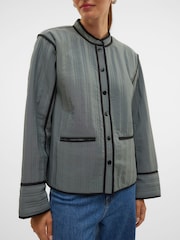 VERO MODA Green Patchwork Printed Quilted Jacket - Image 5 of 6