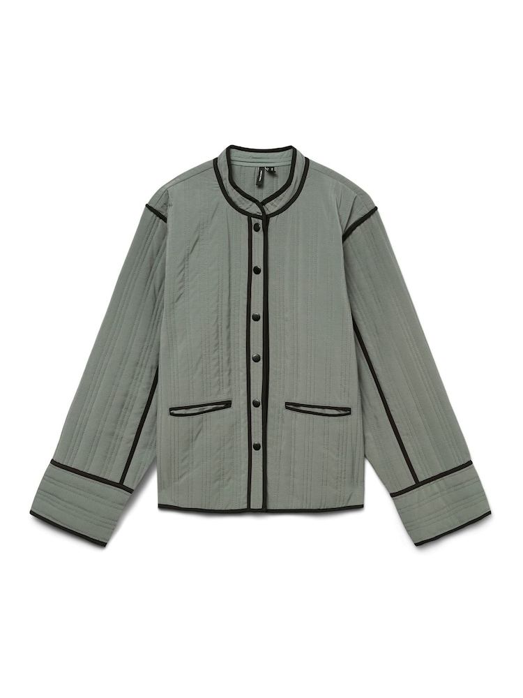 VERO MODA Green Patchwork Printed Quilted Jacket - Image 6 of 6
