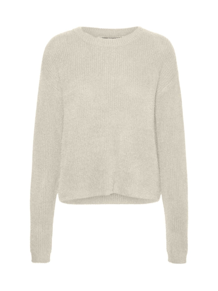 VERO MODA Cream Long Sleeve Round Neck Knitted Pullover Jumper - Image 5 of 5