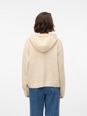 VERO MODA Cream Knitted Long Sleeve Hoodie - Image 2 of 5
