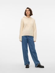 VERO MODA Cream Knitted Long Sleeve Hoodie - Image 3 of 5