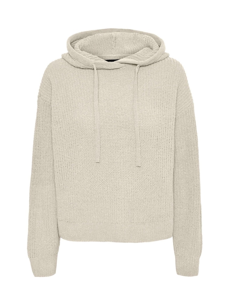 VERO MODA Cream Knitted Long Sleeve Hoodie - Image 5 of 5