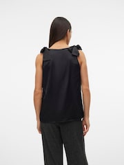 VERO MODA Black Bow Detail V-Neck Satin Blouse - Image 2 of 5