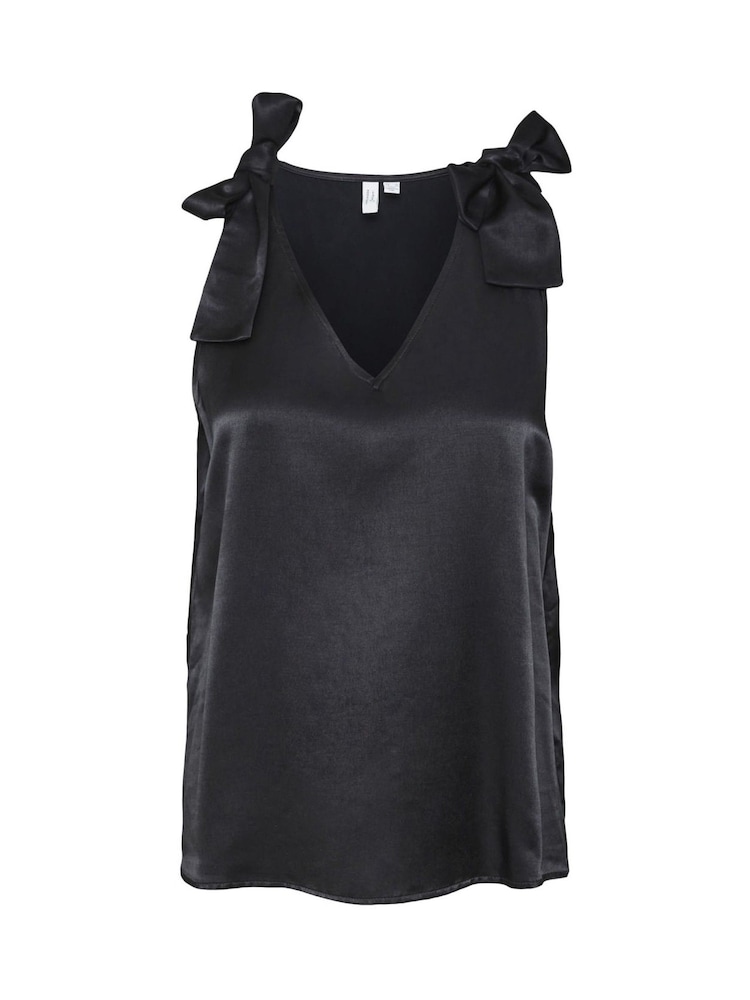 VERO MODA Black Bow Detail V-Neck Satin Blouse - Image 5 of 5 VERO MODA Black Bow Detail V-Neck Satin Blouse - Image 5 of 5