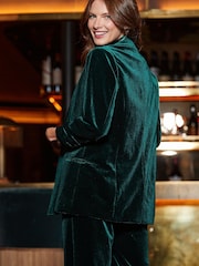 Sosandar Green Petite Luxe Velvet Blazer - Image 3 of 5