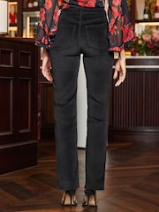 Sosandar Black Velvet Straight Leg Jeans - Image 3 of 3
