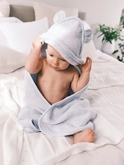 The White Company Blue Bear Hooded 100% Cotton Towel - Image 2 of 5