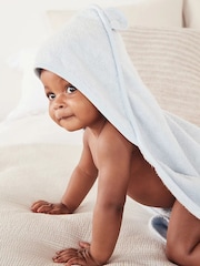 The White Company Blue Bear Hooded 100% Cotton Towel - Image 3 of 5