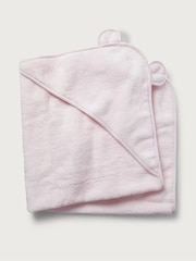 The White Company Pink 100% Cotton Hydrocotton Bear Hooded Towel - Image 2 of 3