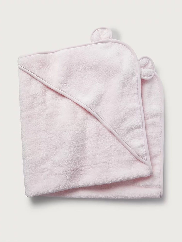 The White Company Pink 100% Cotton Hydrocotton Bear Hooded Towel - Image 2 of 3