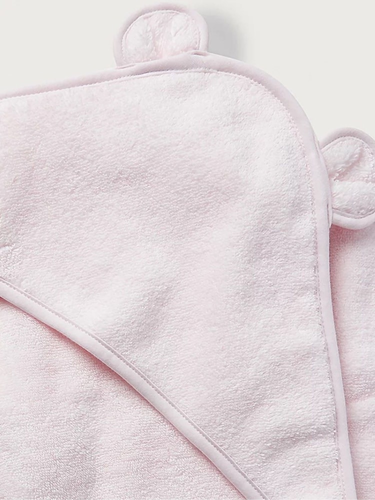 The White Company Pink 100% Cotton Hydrocotton Bear Hooded Towel - Image 3 of 3