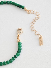 Green Round Beaded Anklet - Image 4 of 5