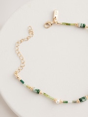Green Beaded Anklet - Image 6 of 6