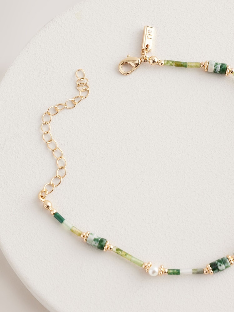 Green Beaded Anklet - Image 6 of 6
