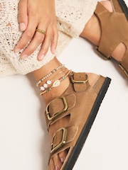 Gold Tone Bead and Shell Anklet Pack - Image 1 of 5