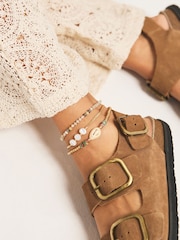 Gold Tone Bead and Shell Anklet Pack - Image 2 of 5